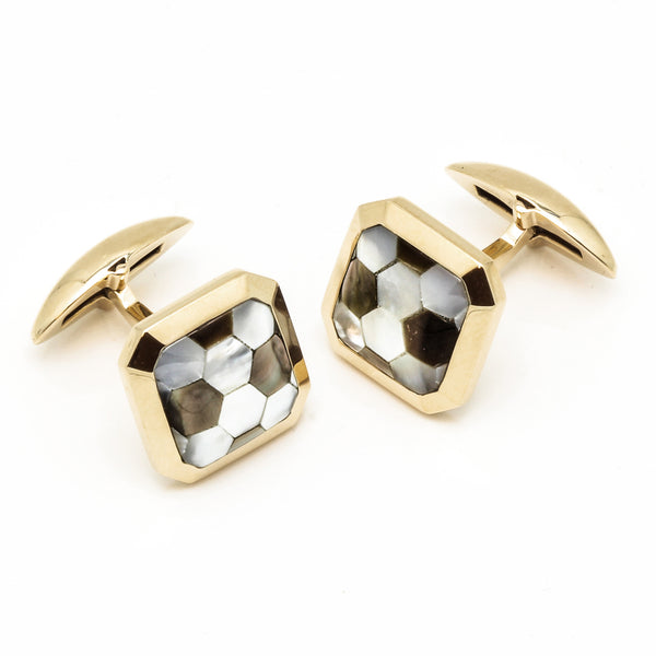 Zsamuel-Mens-10k-Yellow-Gold-Mother-of-Pearl-Honeycomb-Design-Square-Cufflinks
